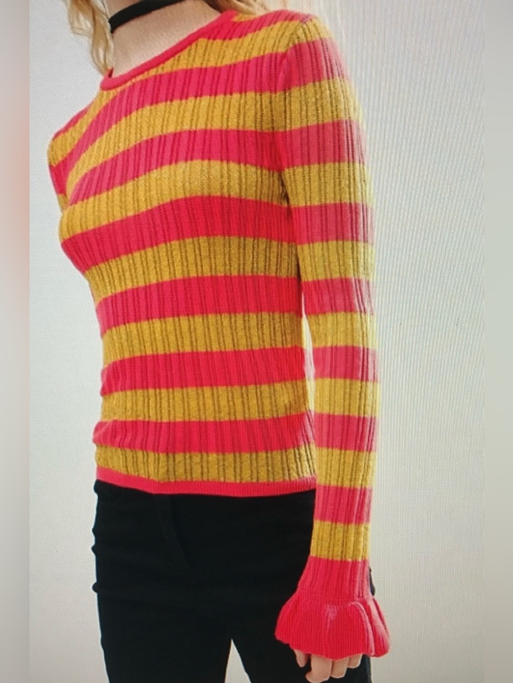 Asos striped top with lurex